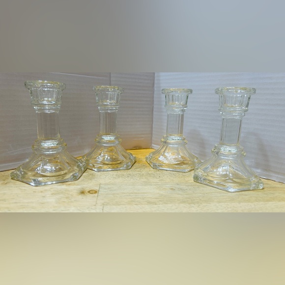 Homco Other - Crystal candle holders, set of 4. Holds taper candles. NO blemishes!